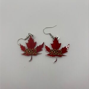 Red Maple Leaf Earrings